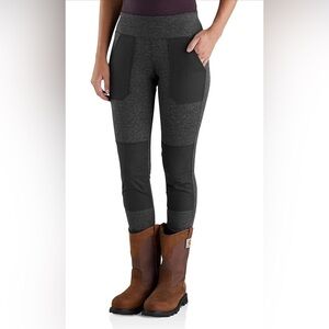 Carhartt Women's Force Fitted Midweight Utility Leggings Black Gray Heather